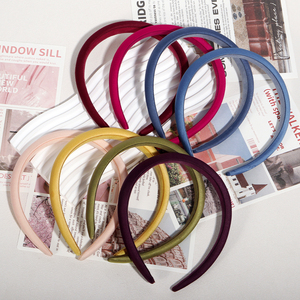 8 ألوان أربطة رأس ساتان سائبة أو شريط مضاد للانزلاق أو ربطة رأس صلبة سادة للنساء والفتيات إكسسوارات شعر يدوية الصنع - Product Image 4