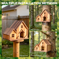 Nichoirs à oiseaux en bois personnalisés, petits nichoirs en bois pour l'extérieur avec un espace spacieux, grand nichoir en bois avec support
