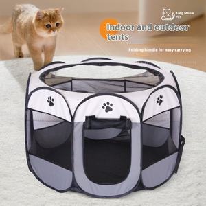 Taşınabilir bej ve gri Pet çadır yatak cam malzeme kediler evi düğme kapatma ile nefes oyun parkı kedi çadır kulübesi - Product Image 3