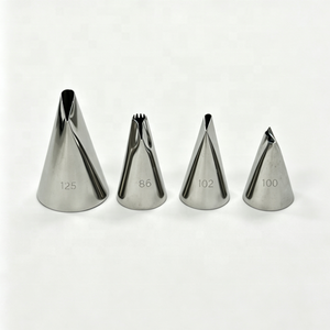 4 pièces/ensemble # 100, # 86, # 102, # 12 embouts de pâtisserie en acier inoxydable, embouts pour glaçage à la crème, embouts pour fondant, embouts pour roses, outils de pâtisserie - Product Image 1
