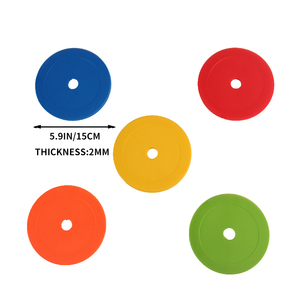 6 Inches Flat Marker Disc <strong>Football</strong> <strong>Drum</strong> Cone Marker with Middle Hole Plastic Soccer Agility Field Cones - Product Image 5
