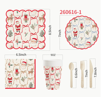 Ensemble d'assiettes en papier jetables sur le thème de Noël DAMAI, fournitures de décoration de fête festives pour les anniversaires et les réunions de famille, directement de l'usine