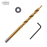 Kit de forets étagés FEIDA personnalisés à queue hexagonale 1/4'' HSS Subland pour trous de poche, plaqués titane, garantie 3 ans, pour perçage manuel avec gabarit