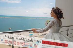 Vestido de Novia Elegante Africano 2026 para Mujer, Color Blanco Puro, con Encaje y Cola - Product Image 3