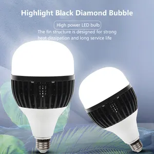 Black Gold Fin Strong Heat Dissipation Led Bulb Factory Warehouse High-power Commercial Energy-saving Lamp