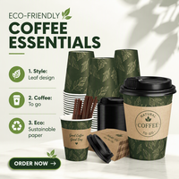 Gobelets à café jetables en carton noir APP, 100 pièces, avec couvercles et agitateurs inclus, pour les fêtes, les pique-niques, les voyages, le bureau, la restauration
