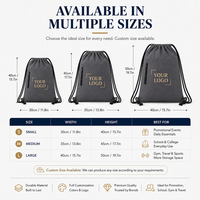 Sac à dos en toile personnalisé avec logo, cordon de serrage et fermeture éclair latérale, gris foncé, idéal pour les marques de beauté, les cadeaux promotionnels et la vente au détail