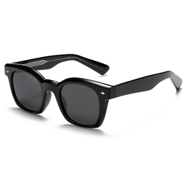 Wholesale Driving Tortoiseshell Transparent Square Shade Square Frame Unisex Thick Rivet TR90 CP Polarized Sunglasses