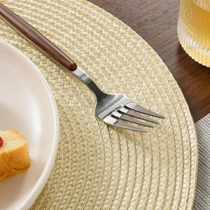 Ensemble <span class=keywords><strong>de</strong></span> 4 sets <span class=keywords><strong>de</strong></span> table en PP tissé, résistants à la chaleur, antidérapants, lavables, en vinyle, pour la cuisine et la salle à manger - Product Image 5