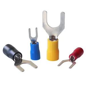 Manufacturer SV Series Insulated Spade Terminal PVC Tinned Cable Lug Insulated Fork shape Terminal SV1.25-4 SV5.5-5