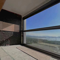 Fenêtre fixe verticale intelligente à commande électrique, étanche, insonorisée, pour balcon, avec cadre en aluminium, design minimaliste