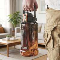 Bouteille d'eau portable Longstar 2L, écologique, réutilisable, sans BPA, anti-fuite, pour boire directement, idéale pour le bureau, la salle de sport et les activités sportives