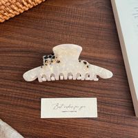 Pince à cheveux en acétate irisé motif patte de chat de dessin animé, taille moyenne, décorative et mignonne, style pince requin, simple et fraîche pour usage quotidien féminin