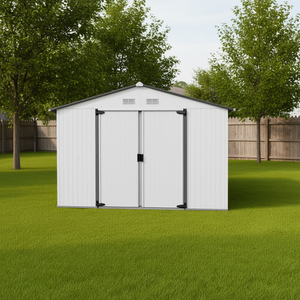 Caseta Metálica para Herramientas de Exterior, 11x9', con Puertas Corredizas y Ventilación, para Patio o Jardín - Product Image 2