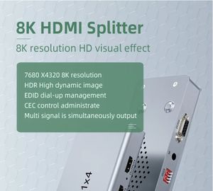 ตัวแยกสัญญาณ <span class=keywords><strong>HDMI</strong></span> แบบ4K 120Hz 8K 60Hz 1x4 7680x432 0/60Hz ตัวแยก <span class=keywords><strong>HDMI</strong></span> <span class=keywords><strong>1</strong></span> <span class=keywords><strong>in</strong></span> <span class=keywords><strong>4</strong></span> <span class=keywords><strong>OUT</strong></span> พร้อม RS232 IR EDID - Product Image 6
