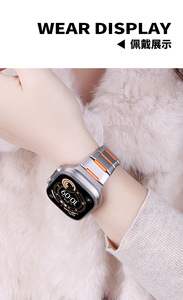 <span class=keywords><strong>Bracelet</strong></span> en acier inoxydable pour <span class=keywords><strong>Apple</strong></span> <span class=keywords><strong>Watch</strong></span> Ultra, 49 mm, 46 mm, 45 mm, respirant, style professionnel, extrémités courbées - Product Image 4