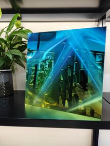 Cabine d'ascenseur en acier inoxydable avec divers thèmes intérieurs Marbre de grain de bois ou motifs géométriques - Product Image 2