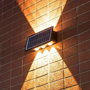 Populaire LED IP65 Étanche Capteur Solaire Environnemental Extérieur Décoratif Mur Lumières Villa éclairage