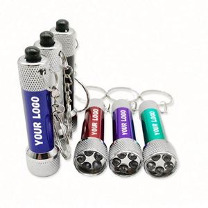 Mini lampe torche porte-clés promotionnelle de style sportif, durable, très vendue, avec logo personnalisé, 5 LED, en alliage d'aluminium - Product Image 1