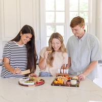 Grand plateau de charcuterie magnétique en bois, design magnétique en bois qui redéfinit les formes (cercle, carré, cœur) pour servir le fromage