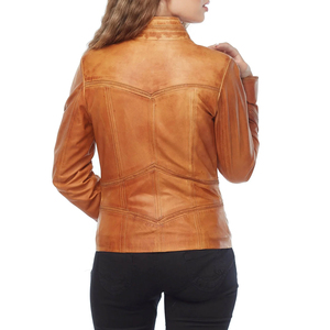 Veste en cuir de mouton véritable vintage 2026 pour femme – Prix de gros, excellente qualité - Product Image 2