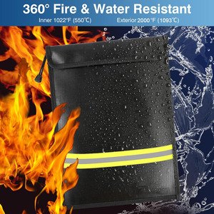 Hot Bán Nâng Cấp Chống Cháy Tài Liệu Túi 10 Lớp Nhiệt Cách Điện Vật Liệu Dải Phản Quang Không Thấm Nước Dây Kéo Cho Quan Trọng - Product Image 2