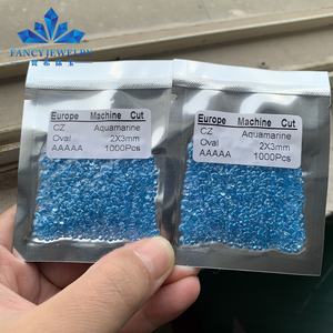 Wuzhou-Corte ovalado resistente al calor de alta calidad, 2x3mm, 3x5mm, aguamarina, Topacio Azul, Circonia cúbica, piedra suelta, ajuste de cera - Product Image 3