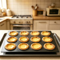 Moule à pâtisserie en acier inoxydable de qualité alimentaire avec revêtement en silicone, 12 cavités, résistant au four, pour tartes aux œufs, muffins et gâteaux