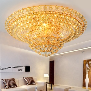 Lámpara de <span class=keywords><strong>Techo</strong></span> de Cristal Dorada de Lujo Moderna para Salón de Banquetes, Villa, Restaurante, Proyecto de Hotel <span class=keywords><strong>Grande</strong></span> - Product Image 3