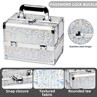 Valise de Maquillage Professionnelle en Aluminium Argenté Grande Capacité avec Miroir, Boîte de Rangement Cosmétique Portable – Vente en Gros
