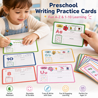 Cartes d'écriture effaçables à sec réutilisables personnalisées, résistantes aux éclaboussures, pour la pratique de l'alphabet et des chiffres, pour les tout-petits, la maternelle et l'école à domicile