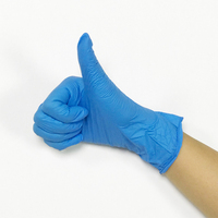 Gants jetables en nitrile bleu ciel sans poudre pour les aliments et les gants de protection industriels
