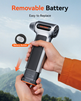 Souffleur d'air électrique sans fil WOLFBOX MF200 avec batterie amovible, super puissant, rechargeable, moteur sans balais, 3 vitesses réglables