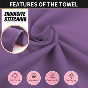 Serviette à séchage rapide en microfibre, super absorbante, légère, pour la gym, le yoga, le camping, fournisseur en gros - Product Image 2