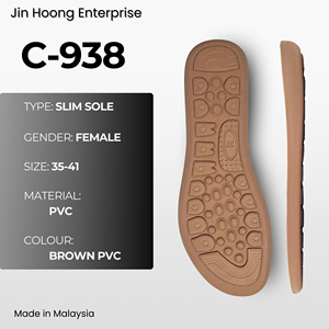 Chaussons légers et durables pour femmes Jin Hoong, antidérapants, en PVC, semelle extérieure marron C-938, résistants à l'eau - Product Image 1