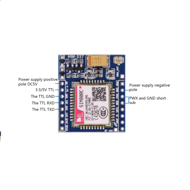 SIM800C GSM GPRS module 5V 3.3V TTL adapted to STM32 C51 programme with Bluetooth and TTS.