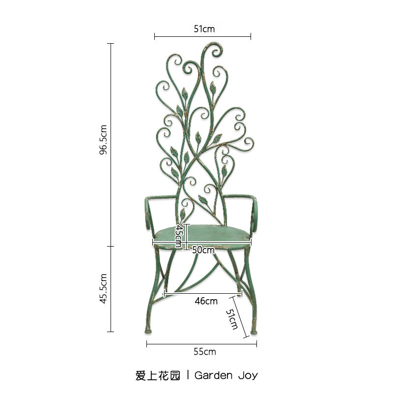 Arbre vigne fleur dos chaise vintage vert