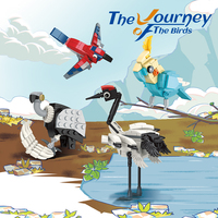 59082 oiseaux voyage Animal ornement 8 en 1 perroquet modèle créatif bloc briques modèle enfants éducatif bloc de construction ensemble jouet