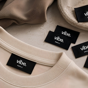 Etiquetas de damasco tejidas personalizadas de primera calidad, corte fusible y borde láser, lavables para prendas y bolsos con logotipo de marca, estilo Selangor - Product Image 1