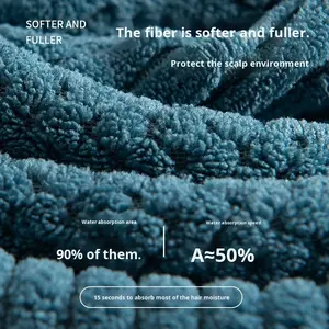 Toalla <span class=keywords><strong>de</strong></span> <span class=keywords><strong>Pelo</strong></span> Absorbente <span class=keywords><strong>de</strong></span> Secado Rápido <span class=keywords><strong>de</strong></span> Doble Capa con Rejilla <span class=keywords><strong>de</strong></span> la Suerte OEM, Gorro <span class=keywords><strong>de</strong></span> Ducha para <span class=keywords><strong>Mujer</strong></span>, Terciopelo <span class=keywords><strong>de</strong></span> Coral <span class=keywords><strong>de</strong></span> Alta Calidad, Grueso, para Adultos - Product Image 3