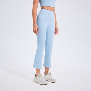 Pantalones de yoga YIYI para mujer, de cintura alta, acampanados, capri, leggings de corte bootcut, elásticos, cortos, para estar <span class=keywords><strong>en</strong></span> <span class=keywords><strong>casa</strong></span>, gimnasio, entrenamiento, yoga - Product Image 4