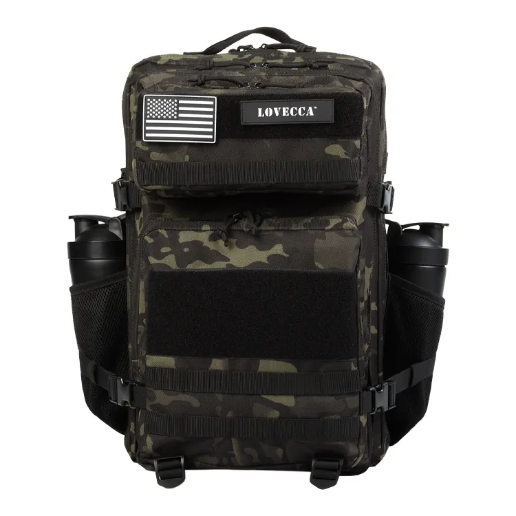Custom Logo 900D Polyester Large Capacity Black Camo 45L Fitness Backpack For Men