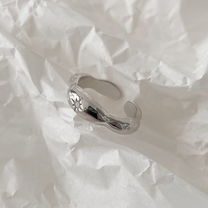 S925 Pure Silver Minimalist Geometric Arc <b>Star</b> Ring Korean Version INS Niche <b>Light</b> Luxury Design Women's Inlay Ring - Product Image 1