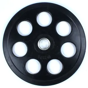 Fitness Wholesale Colorful Rubber Coated 7 Hole Grip Cast Iron Weight Plate