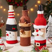 Bouteille de vin de noël décoration tricotée père noël renne Champagne Protection anti-poussière cadeau de noël accessoire de fête