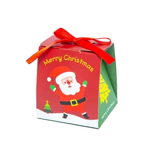 Cajas de galletas navideñas personalizadas con ventana, caja de papel Kraft con ventana para dulces y caja de regalo, venta al por mayor