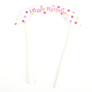 5 unids/set Cupcake Toppers pastel bandera fiesta de cumpleaños comida decoraciones niños Topper de la torta - Product Image 6