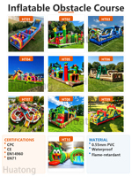 Parcours d'obstacles gonflable commercial en PVC 0,55 mm, thème football, pour jeux de défi et de course sportive, à louer