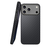Étuis personnalisés Laudtec en fibre de carbone véritable pour iPhone 18 Pro Max, avec chargement magnétique pliable, antichoc, ultra fins, vente en gros OEM
