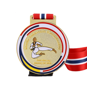 Huy Chương Biểu Tượng Nhân Vật Taekwondo 3D Biểu Tượng Đồng Mạ Vàng Theo Yêu Cầu Từ Nhà Máy Chất Lượng Cao - Product Image 2